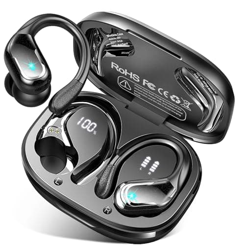 Wireless Earbuds Sport Bluetooth Headphones 5.4, 75Hrs Stereo New Bluetooth Earbuds with 4 HD Mic, Over-Ear Buds with Earhooks ENC Noise Canceling Earphones, IP7 Waterproof Headset for Workout/Running