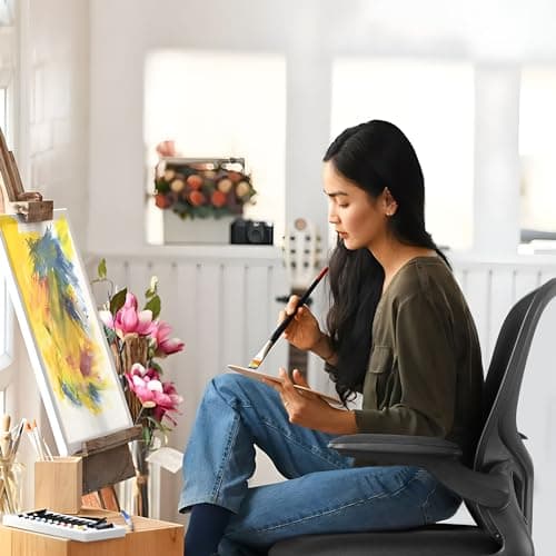 FelixKing Drafting Chair, Tall Office Chairs with Footrest Ring, Home Standing Desk High Chair with Lumbar Support Adjustable Counter Height Ergonomic Swviel Rolling Chairs for Working (Black) 7