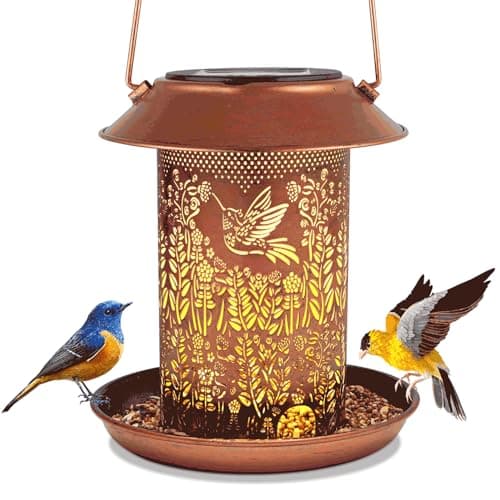 Bird Feeders for Outdoors Hummingbird Garden Decor Mothers Day Birthdays Gifts for Women Mom Grandma Solar Lanterns Outdoor Waterproof Metal Solar Decoration OutsideLED Lanterns for Yard, Patio Deals