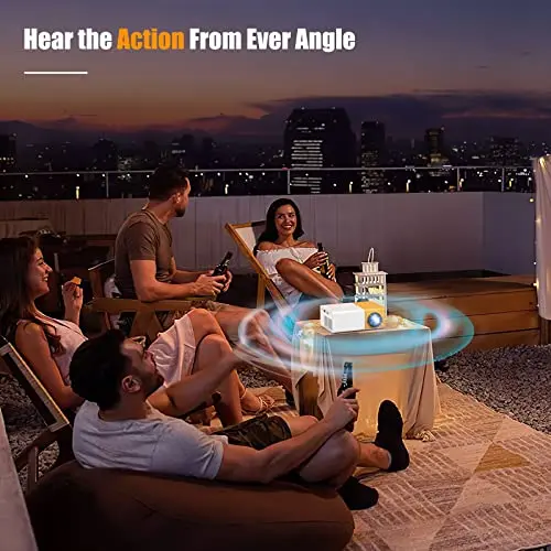 Mini Projector, Meer Portable Pico Full Color LED LCD Video Projector for Children Present, Video TV Movie, Party Game, Outdoor Entertainment with HDMI USB AV Interfaces and Remote Control 6