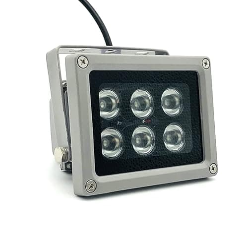 Infrared Illuminator, 940nm 6 LEDs 90 Degree Wide Angle IR Illuminator for Night Vision, Waterproof LED Infrared Fill Light for CCTV Security Surveillance Camera 7
