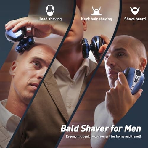 Clforczh Electric Head Shaver for Bald Men PRO,2025 Upgraded 7D Magnetic Detachable Head Shaver,IPX7 Waterproof Wet/Dry,Type-C Fast Charging with LED Display,Grooming Kit,Travel Lock,Green 7