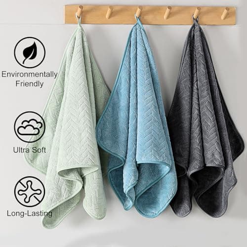 Ferdilan 4 Pack Large Bath Towels Set 35"x70" Black Oversized Bath Sheet Chair Towels, 600 GSM Ultra Soft & Absorbent Towels for Bathroom, Quick Dry Towel for Gym Hotel Camp Pool 6