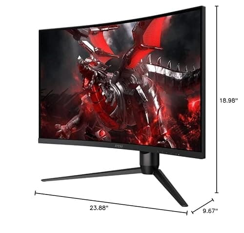 msi G271CP, 27" Gaming Monitor, 1920 x 1080 (FHD), VA, 165Hz, FreeSync Premium, HDMI, Displayport, Tilt, Swivel, Height Adjustable,Pivot 8