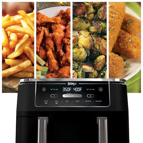 Ninja R-AD300CO Foodi 6-in-1 10-qt. XL 2-Basket Air Fryer with DualZone Technology, Black (Renewed) 7