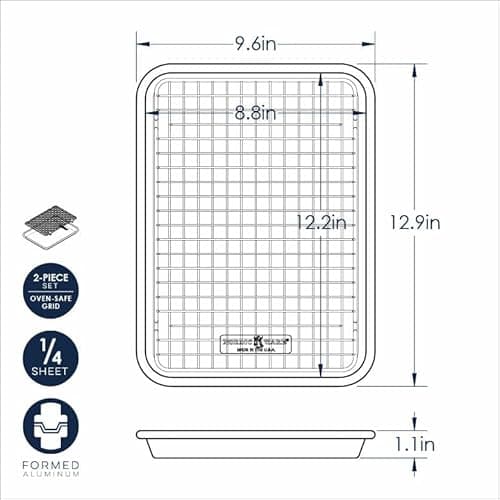 Nordic Ware Naturals® Quarter Sheet with Oven-Safe Nonstick Grid 5