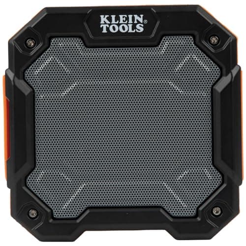 Klein Tools AEPJS3 Bluetooth Jobsite Speaker With Magnet and Hook, 20-Hr Run Time, Charge Via USB A or C, Pair Multiple Speakers via Broadcast, Hands Free Capable 10