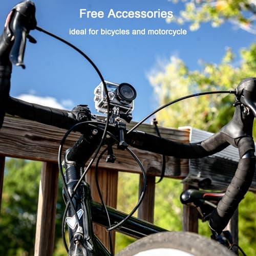 AKASO Brave 4 Action Camera 4K 30fps Ultra HD WiFi Sport Cameras with 170° FOV, Image Stabilization, 131FT Waterproof Underwater Camera with 2x1050mAh Batteries, Helmet Accessories Kit 7