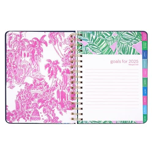 Lilly Pulitzer Large Daily Planner January 2025 - December 2025, Weekly Agenda & Monthly Calendar, Stickers, Pockets, & Spiral Binding (The Hottest Spot Navy) 5