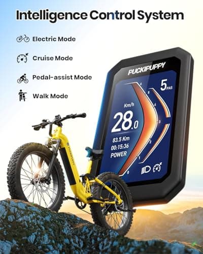PUCKIPUPPY Electric Bike for Adults 960W, 48V 20AH Battery Adult Electric Bicycles, 26" Fat Tire Full Suspension Step-Thru Ebike, 28MPH Mountain Ebike, 7 Speed, 80Miles Range-Boxer ST 6