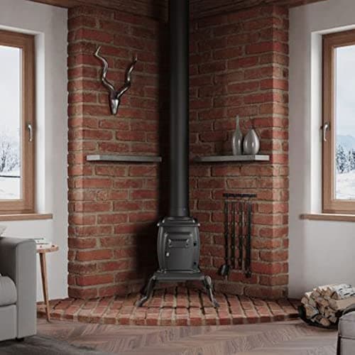 US Stove Company Cast Iron Wood Stove with Cool Touch Safety Handle, Heats up to 54,000 BTUs 6