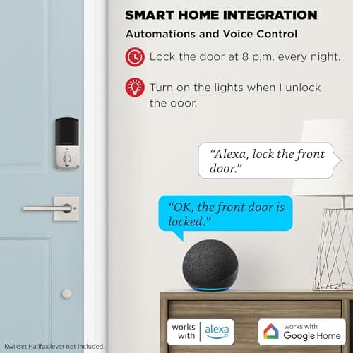Kwikset Halo Wi-Fi Smart Lock, Keyless Entry Door Deadbolt, Geofence Auto-Unlock, Grade AAA Certified, No Hub Required Easy Install, Satin Nickel Lifetime Finish Warranty, Touchscreen 5