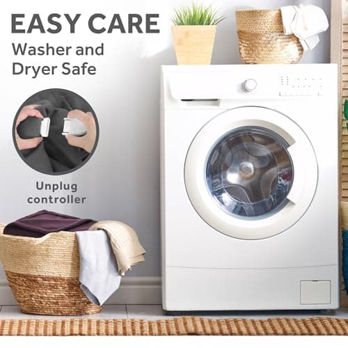 Sunbeam Royal Ultra Fleece Heated Electric Blanket King Size, 90" x 100", 12 Heat Settings, 12-Hour Selectable Auto Shut-Off, Fast Heating, Machine Washable, Warm and Cozy, Claret 8