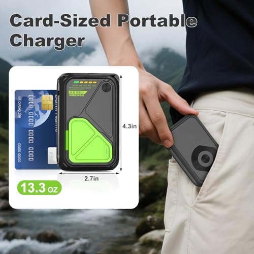 P05 Portable Charger, Magnetic Power Bank, Small Wireless PowerBank, Battery Pack 20000mAh Travel Essentials Fast Charging With Built in Cable, Foldable Wall Plug for iPhone,Samsung,Andriod 5