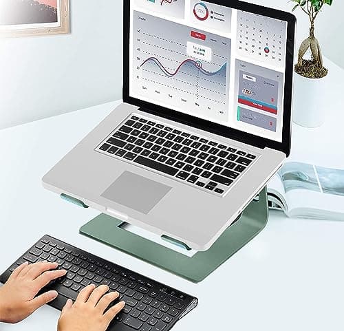 Orionstar Laptop Stand Aluminum Laptop Riser Compatible with Mac MacBook Air Pro 10 to 15.6 Inch Notebook Computer, Ergonomic Elevator Holder (Green) 6