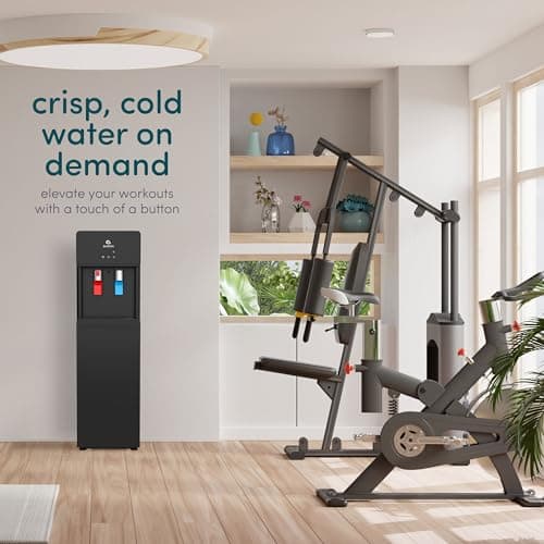 Avalon A6BLWTRCLRBLK Touchless Bottom Loading Cooler Dispenser-Hot & Cold Water, Child Safety Lock, Innovative Slim Design, Holds 3 or 5 Gallon Bottles-UL-Black 6