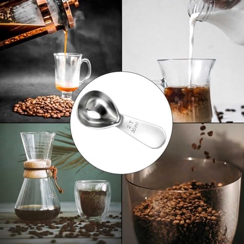 18/8 Stainless Steel Coffee Measuring Spoon 2 Tablespoon Coffee Scoop Short Handle Measuring Spoon for Ground Coffee Tea Sugar Flour Exact Measuring Spoons (30ml) 7