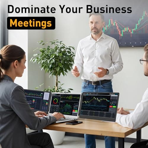 KEFEYA Laptop Screen Extender, 14.2" Portable Triple Monitor for Laptop with Full HD IPS Display, Monitor Extender Compatible with Mac, Windows, Chrome, Fits 13-17 Inch Laptops 5