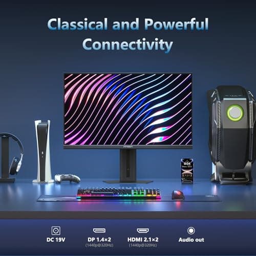 INNOCN 27" Gaming Monitor 2K QHD 2560 x 1440P 240Hz 320Hz 1ms IPS PC Computer Display, HDMI 2.1, DP 1.4, HDR 400, Eyes Care, Height/Pivot Adjustable, VESA Mountable, 27G2T 5