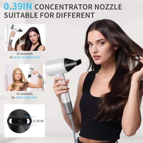Hair Dryers Women,Infrared Hair Dryer,High-Speed Ionic Low-Noise Hair Dryer,Dries Quickly,Quiet,Lightweight, with a Magnetic Nozzle,for Home,Travel,Salons (White) 5