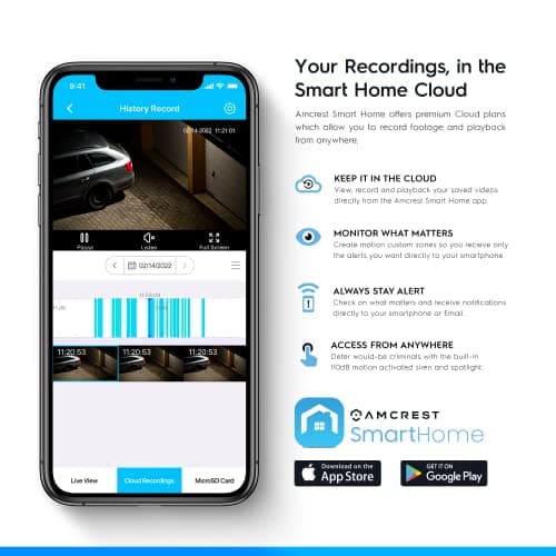 Amcrest 4MP Outdoor PT WiFi IP Camera Pan Zoom (Digital 16x) SmartHome WiFi Camera Security Speed Dome, Motorized Tilt, 98ft Nightcolor, (2.4Ghz), 107º FOV, IP66, 4MP, ASH47-W 9
