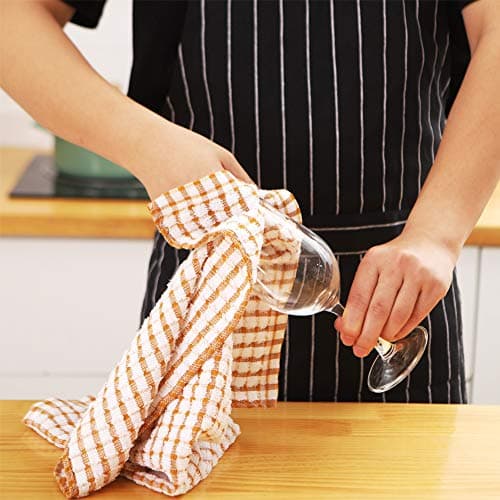 LAZI Kitchen Dish Towels, 16 Inch x 25 Inch Bulk Cotton Kitchen Towels, 6 Pack Dish Cloths for Dish Rags for Drying Dishes Clothes and Dish Towels 6