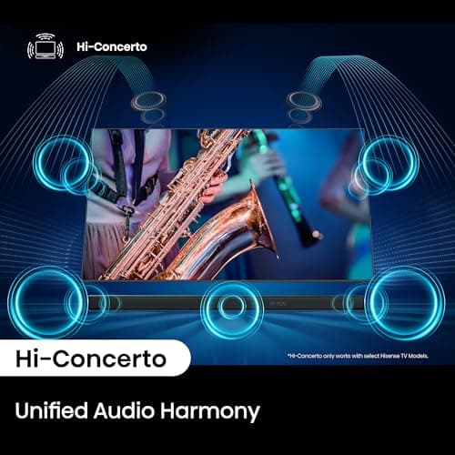 Hisense AX3120Q 3.1.2Ch Sound Bar with Wireless Subwoofer, Dolby Atmos, DTS:X, Bluetooth 5.3, Roku TV Ready, HDMI/AUX/ARC/Optical/USB, EzPlay 3.0, 7 EQ Modes, Hi Concerto, Black 5