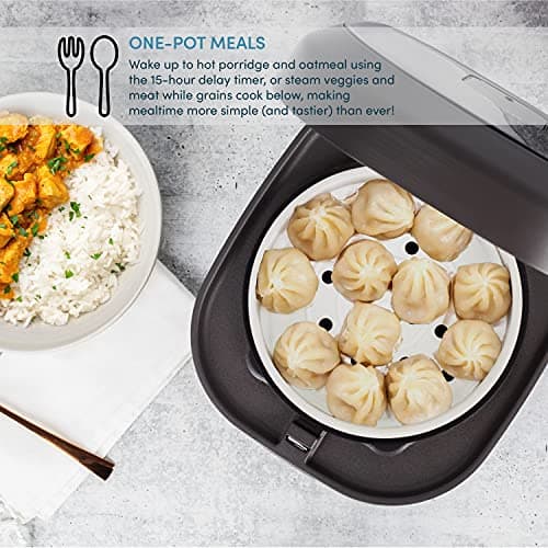 Aroma Housewares Professional 12-Cups (Cooked) / 3Qt. 360° Induction Rice Cooker & Multicooker (ARC-7606B), Black, 12 Cup 7