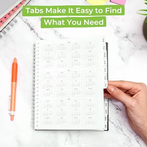 WallDeca 2026 Planner, Agenda Planner With Weekly And Monthly View, Daily Agenda Book And Yearly Planners Calendar Book, Spiral Bound With Tabs, Notes, Goals And Holidays (8 x 6 in) 6