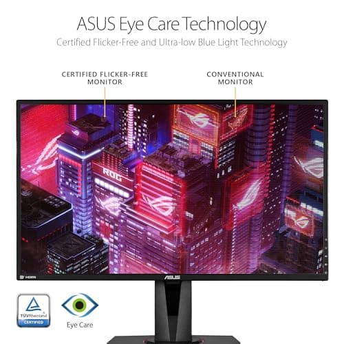 ASUS TUF Gaming 27" 2K HDR Gaming Monitor (VG27AQ) - QHD (2560 x 1440), 165Hz (Supports 144Hz), 1ms, Extreme Low Motion Blur, Speaker, G-SYNC Compatible, VESA Mountable, DisplayPort, HDMI,Black 7