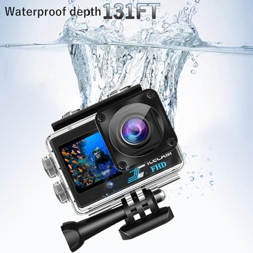 Xilecam L300S Action Camera 1080p WiFi Waterproof 4x Zoom 131FT (40m) Underwater with 2x 1050mAh Batteries and Accessories 6