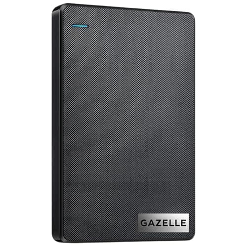 GAZELLE High-Speed 500GB Ultra Slim Portable External Hard Drive - 2-in-1 Type C & USB 3.0, Compatible with PC, Mac, Laptop, PS4, Xbox, iPad, Tablet, Mobile (Black) - 1 Year Warranty