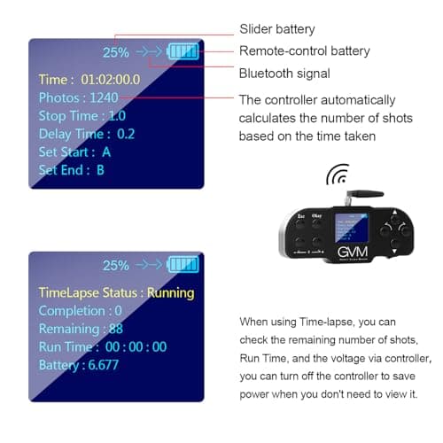GVM Motorized Camera Slider, 47" Carbon Fiber Dolly Rail Camera Slider with Remote Controller, Time Lapse Photography, Horizontal, Tracking and 120° Panoramic Shooting 9