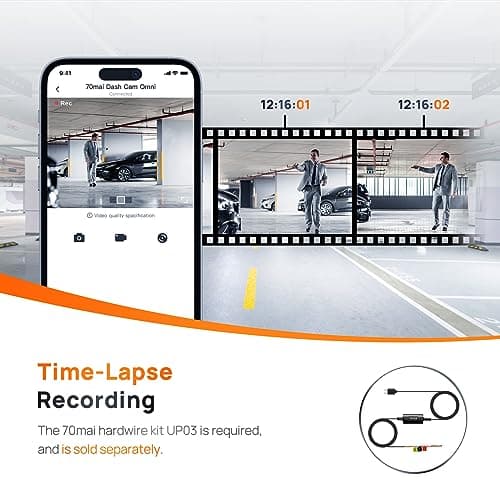 70mai Dash Cam Omni X200, 360° Rotating, LTE Support, Superior Night Vision,Built-in 128GB eMMC Storage, Built-in GPS, App Control, Time-Lapse Recording, 24H Parking Mode, AI Motion Detection,HDR 7