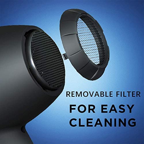 Wazor Professional Ionic Hair Dryer with Diffuser, Infrared Salon Grade Blow Dryer with Comb Attachment, 1875W Powerful Quiet Hair Blow Dryer, Tourmaline Ceramic Hairdryer with Nozzle, Black 9