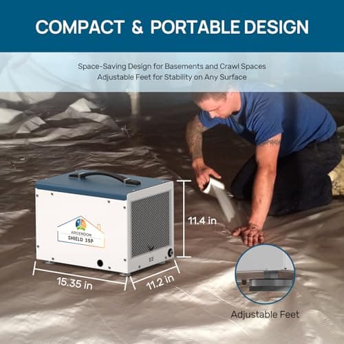 ARGENDON Crawlspace Dehumidifier with Pump, 70 Pint Commercial Dehumidifier for Basement with Drain Hose, Auto Defrost, Memory Starting, Compact, GLGR, Up to 1000 Sq Ft, 5 Years Limited Warranty 6