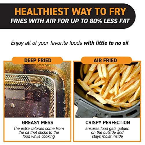 Gourmia Air Fryer Oven Digital Display 7 Quart Large AirFryer Cooker 12 Touch Cooking Presets, XL Air Fryer Basket 1700w Power Multifunction GAF778 Black and stainless steel air fryer FryForce 360° 6