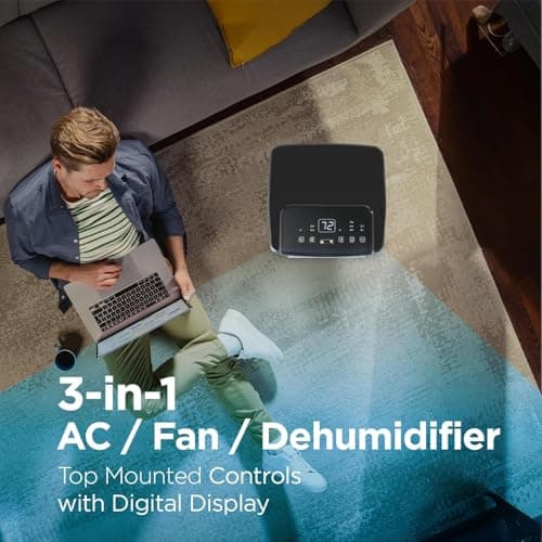 BLACK+DECKER 8,000 BTU Portable Air Conditioner with Wifi & Remote Control, 3-1-in AC, Fan & Dehumidifier, with App, Alexa & Google Assistant, Window Kit 5