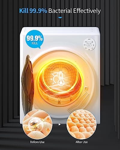 TABU Portable Washer and Dryer Combo, 17.6LBS Full-Automatic Washing Machine with Drain Pump & Compact 13LBS Dryer with Stainless Steel Inner Tub(White) 7