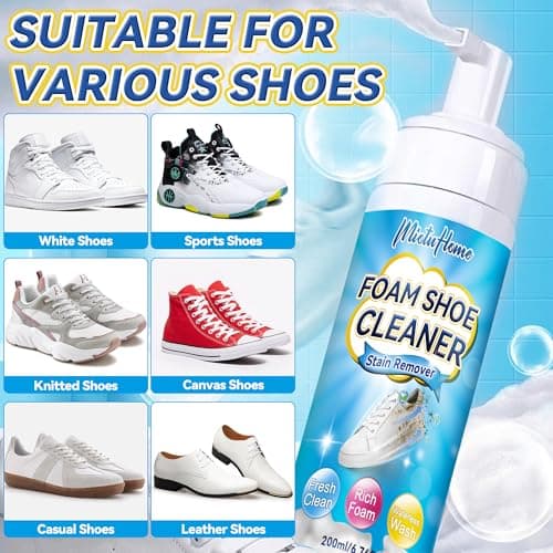 MiotuHome Shoe Cleaner, 6.76 Oz Sneaker Cleaner with Shoe Brush, White Shoe Cleaner, Shoe Cleaner Kit for Leather Knit Boots 6