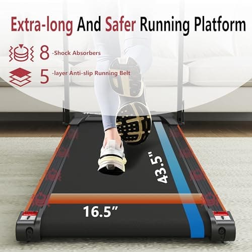 Hccsport Treadmill with Home, Foldable Treadmill with Incline, Removable Desk Workstation 3.0 HP 3 in 1 Compact Folding Small Walking Treadmills 300 Lbs Capacity for Home Office 6