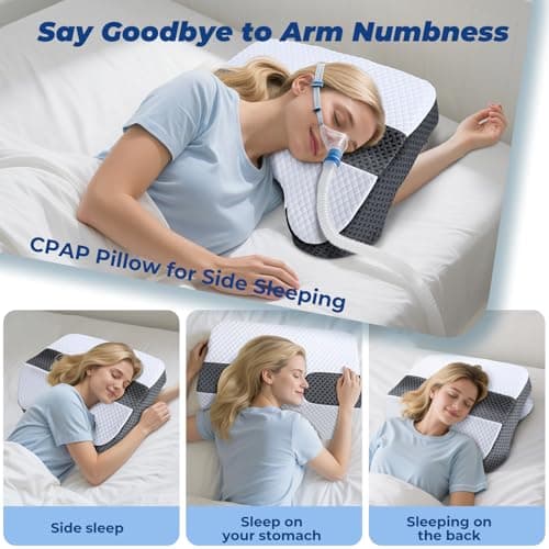 SAHEYER Side Sleeper Pillow with Arm Holes, 2 in 1 Shoulder Relief System for Rotator Cuff Pain, Memory Foam Pillow for Adults with 3 Arm Place Hole, Black 6
