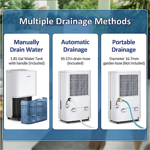 Waykar 150 Pints 2025 Energy Star Dehumidifier for Spaces up to 7,000 Sq. Ft at Commercial and Industrial Large Room, Warehouse, Storage, Home, Basement, with Drain Hose, Auto Defrost, Self-Drying 8