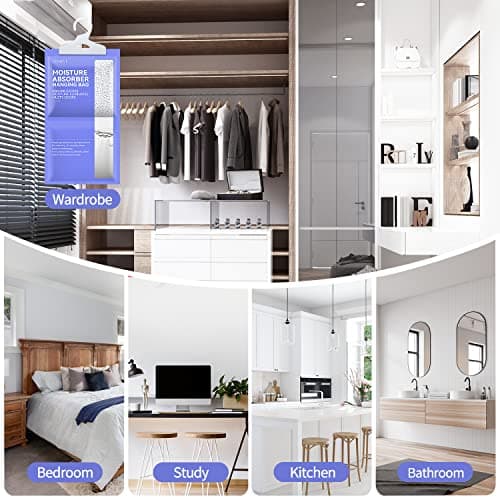 CLEVAST Moisture Absorbers Packets 10 Pack, Dehumidifier Bags for Closet, Unscented Hanging Humidity Absorber in Wardrobes, Bedrooms, Bathrooms(Net Wt. 230g/Pack) 7