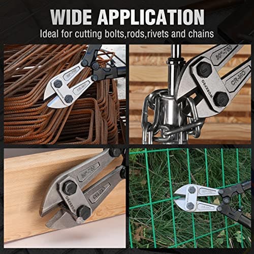 WORKPRO 30" Bolt Cutter, Chrome Molybdenum Steel Blade, Heavy Duty Bolt Cutter with Soft Rubber Grip, Cutting Tool for Cut Chain, Wire, Screw, Rivet 8