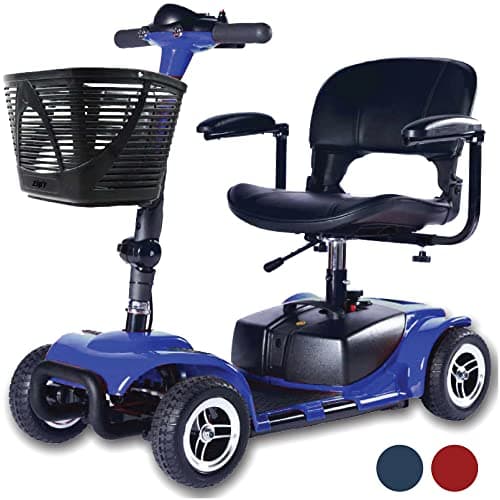 Zipr Roo 4 Wheel Mobility Scooter - 29 lbs Heaviest Piece - Powered Wheelchair - Compact Heavy Duty Mobile for Travel, Seniors, Adults, Handicapped - Long Range Battery with Charger Basket Included