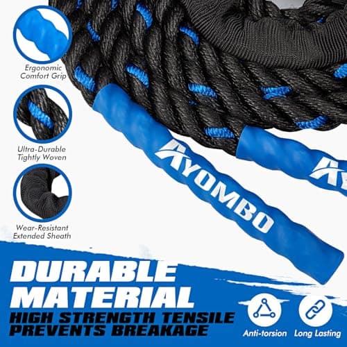 Ayombo Jump Rope, Weighted Jump Rope for Fitness, 1 lb Heavy Jump Ropes for Men Women Kids, Battle Skipping Ropes for Exercise, Training Muscle Strength Speed Home Gym Workout Equipment 6
