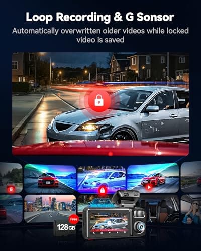 REDTIGER F17 Elite 4K Dash Cam 3 Channel, STARVIS 2 IMX678 & IMX675, 128GB Card, Full Night Color, 4K+2.5K+1080P Front and Rear Inside, Voice Control, 5GHz WiFi-30MB/s Download, GPS, HDR, Parking Mode 7