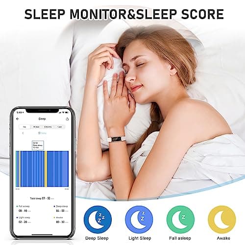 Fitness Tracker with Heart Rate, Calorie Tracking, Step Counter, Sleep Tracking, Activity Tracker Watch with 1.1" AMOLED Touch Color Screen, Waterproof Fitness Watch for Android iPhones Women Men 5