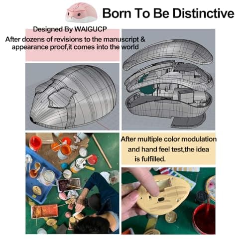 2.4GHz Wireless Mouse Cute Hamster Shape Less Noice Portable Mobile Optical 1200DPI USB Mice Cordless Mouse for PC Laptop Computer Notebook MacBook Gaming Kids Girl Men Women Adults Gift (Pink) 7